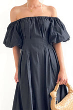 Load image into Gallery viewer, Everyday Orange Off The Shoulder Puff Sleeve Midi Dress