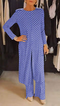 Load image into Gallery viewer, Women's Round Neck Long Sleeve Polka Dot Print Suit