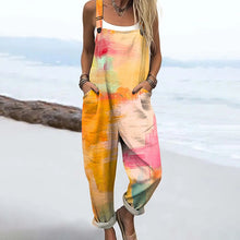 Load image into Gallery viewer, Women's Artistic Colour Rendering Print Casual Wide Leg Jumpsuit