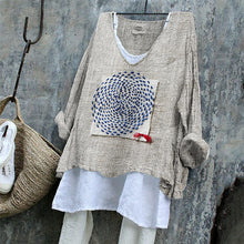 Load image into Gallery viewer, Geometric Japanese Sashiko Fiber Art Linen Blend Tunic