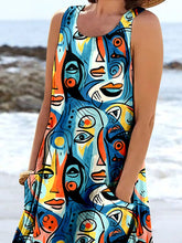 Load image into Gallery viewer, Women's Abstract Art Style Picasso Print Pocket Dress