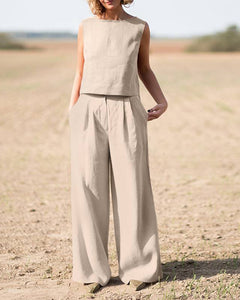 Vintage Linen Casual Loose Cotton Suit