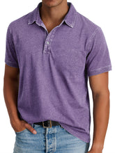 Load image into Gallery viewer, Men's Retro Lapel Button Casual Solid Color Short Sleeve POLO Shirt