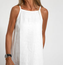 Load image into Gallery viewer, Elegant Solid Color Cotton Linen Sleeveless Long Dress