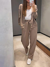 Load image into Gallery viewer, Women's Knitted Buttoned Jacket and Pants Two-piece Set