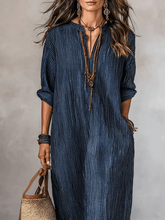 Load image into Gallery viewer, Nomadic Indigo Loose-Fit Maxi Dress