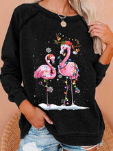 Load image into Gallery viewer, Women'S Christmas Flamingo Print Casual Sweatshirt