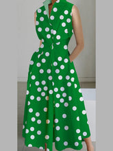 Load image into Gallery viewer, Women&#39;s Fashionable Polka Dot V-neck Button Fishtail Skirt