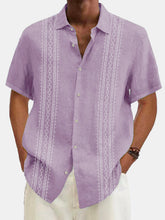 Load image into Gallery viewer, Men's Summer Simple Striped Printed Short-sleeved Shirt