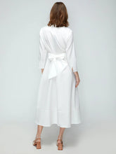 Load image into Gallery viewer, Solid Color Commuter Lapel Midi Dress