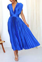 Load image into Gallery viewer, Hello Gorgeous Satin Pleated Midi Dress