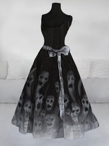 Women's Halloween Vintage Print Dress