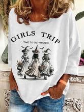 Load image into Gallery viewer, Women&#39;s Funny Halloween Witches Girls Trip Time To Get Wicked Casual Top