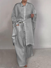 Load image into Gallery viewer, Women Casual Plain Shirt and Pants Two-pieces Set
