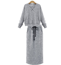 Load image into Gallery viewer, Sweater fleece skirt two-piece suit