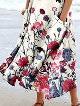 Load image into Gallery viewer, Women's Floral Art Print Pocket Casual Resort Comfort Maxi Dress