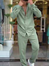 Load image into Gallery viewer, Men's Cotton Shirt and Pants Two-pieces Set