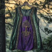 Load image into Gallery viewer, Boho Viking Tribal Celtic Knot Life Of Tree Patchwork Art Sleeveless Tank Top