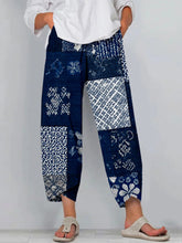Load image into Gallery viewer, Vintage Japanese Sashiko Patchwork Linen Cropped Pants