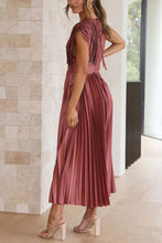 Load image into Gallery viewer, Hello Gorgeous Satin Pleated Midi Dress