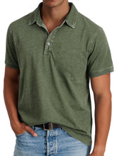 Load image into Gallery viewer, Men's Retro Lapel Button Casual Solid Color Short Sleeve POLO Shirt