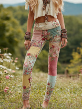 Load image into Gallery viewer, Vintage Patchwork Floral Print Casual Leggings