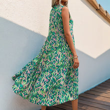 Load image into Gallery viewer, Tummy Flattering Floral Sleeveless Dress
