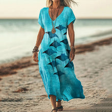 Load image into Gallery viewer, Women's Manta Rays Art Print Linen Blend Dress