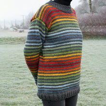 Load image into Gallery viewer, Vintage Rainbow Stripe Knit Jacquard Crew Neck Sweater（Unisex）