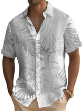 Load image into Gallery viewer, Men's Hawaiian Floral Print Pocket Short Sleeve Shirt