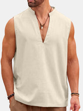 Load image into Gallery viewer, Men's Summer Solid Color Comfortable V-neck Sleeveless Shirt