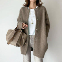 Load image into Gallery viewer, Retro Solid Color Loose Button Pocket Knitted Cardigan