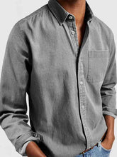 Load image into Gallery viewer, Men's Basics Vintage Washed 100% Cotton Pocket Long Sleeve Shirt