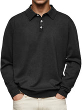 Load image into Gallery viewer, Men's Casual and Comfortable Solid Color Lapel Long Sleeve POLO Shirt