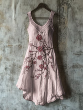 Load image into Gallery viewer, Vintage Celtic Knot With Cherry Blossoms Pattern Linen Tank Dress