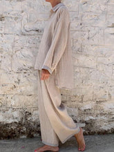 Load image into Gallery viewer, Women's Solid Long Sleeve Shirt Casual Two-piece Suit