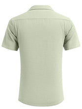 Load image into Gallery viewer, Men's Cuban Collar Pocket Waffle Basic Simple Everyday Casual Shirt