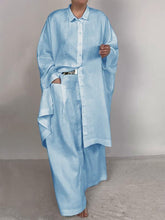 Load image into Gallery viewer, Women Casual Plain Shirt and Pants Two-pieces Set