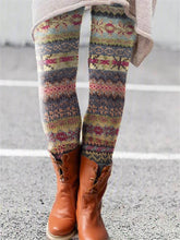 Load image into Gallery viewer, Retro Christmas Pattern Knitted Print Leggings