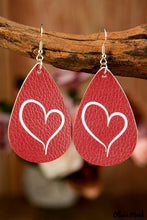 Load image into Gallery viewer, Valentine Red Heart Shape Printed Dangle Earrings