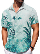 Load image into Gallery viewer, Men's Bamboo Floral Ombre Print Waffle Fabric Short Sleeve Shirt