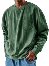 Load image into Gallery viewer, Men's Fashionable Round Neck Casual Pocket Long Sleeve Top