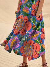 Load image into Gallery viewer, Women's Artistic Flowers Printed Linen Pocket Dress