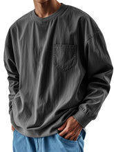 Load image into Gallery viewer, Men's Fashionable Round Neck Casual Pocket Long Sleeve Top
