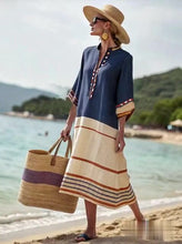 Load image into Gallery viewer, Women'S Loose Striped Print Dress