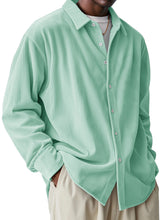 Load image into Gallery viewer, Men's Fashionable Corduroy Pit Fabric Long Sleeve Lapel Shirt
