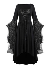 Load image into Gallery viewer, Halloween Skull Lace Tie Irregular Dress