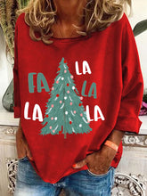 Load image into Gallery viewer, Women's Christmas Fa La La La La Christmas Tree Printed Casual Sweatshirt