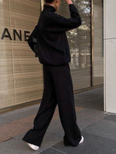 Load image into Gallery viewer, Knitted solid color loose casual suit