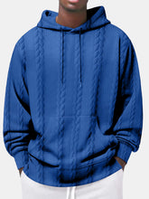 Load image into Gallery viewer, Men's Autumn Casual Solid Color Jacquard Comfortable Hooded Long-sleeved Sweatshirt